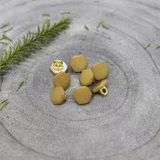 Bouton à queue en métal et nacre teintée - Atelier Brunette Quartz 10mm Mustard x1