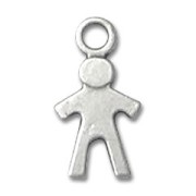Breloque boy 20 mm Placage Argent fin vieilli x1