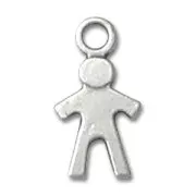 Breloque boy 20 mm Placage Argent fin vieilli x1