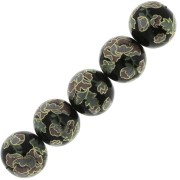 Perle japonaise Tensha en résine - Decal Miyuki 12 mm -  Noir - Rose - Doré x1|raw }}