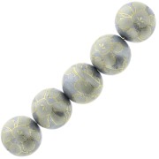 Perle japonaise Tensha en résine - Decal Miyuki 12 mm - Gris - Crème - Doré x1|raw }}