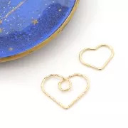 Pendentif coeur diamanté 20 mm en Argent 925 Doré à l'or fin x1