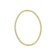 Anneau fermé ovale diamanté 20x14 mm en Argent 925 Doré à l'or fin x1