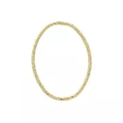 Anneau fermé ovale diamanté 20x14 mm en Argent 925 Doré à l'or fin x1