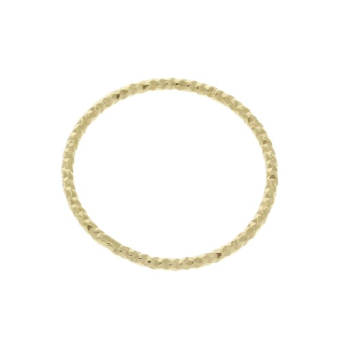 Anneau fermé rond diamanté 20 mm en Argent 925 Doré à l'or fin x1