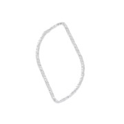 Anneau fermé navette diamantée 21x10 mm en Argent 925 x1