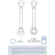 Clip amovible attache sucette - tétine 47x35 mm en bois - Ourson - Naturel x1