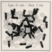 Yeux de sécurité en plastique - pour peluche et amigurumi - 4 mm - Noir x20 paires