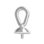 Attache pendentif pour ronde semi-percée 8 et 10 mm Placage argent fin|raw }}