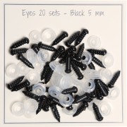 Yeux de sécurité en plastique - pour peluche et amigurumi - 5 mm - Noir x20 paires|raw }}