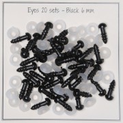 Yeux de sécurité en plastique - pour peluche et amigurumi - 6 mm - Noir x20 paires|raw }}