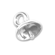 Attache pendentif pour ronde semi-percée 4 et 6 mm - Placage argent fin x1|raw }}