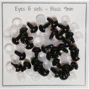 Yeux de sécurité en plastique - pour peluche et amigurumi - 9 mm - Noir x15 paires|raw }}