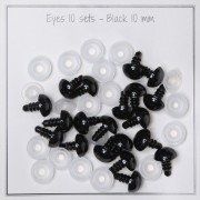 Yeux de sécurité en plastique - pour peluche et amigurumi - 10mm - Noir x10 paires|raw }}