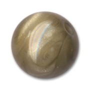 Perle ronde gros trou 19 mm Sand Chalk pailleté x1