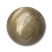 Perle ronde gros trou 19 mm Sand Chalk pailleté x1