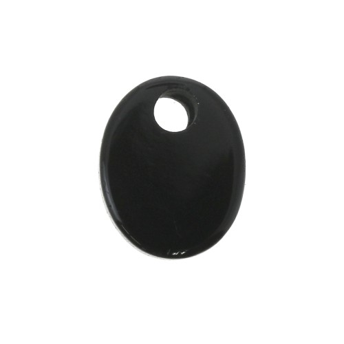 Sequin ovale 10x8 mm en pierre gemme - Black Onyx x1