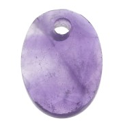 Pendentif facetté ovale 14x10 mm en pierre gemme - Améthyste x1|raw }}