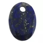 Pendentif facetté ovale 14x10 mm en pierre gemme - Lapis Lazuli x1