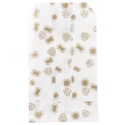 Pochette en papier 7x12 cm - Motifs pierres précieuses - Blanc - Doré x1