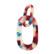 Pendentif maillon XXL en acétate 62x26 mm Ecaille de tortue Blanc - Rose - Bleu x1|raw }}