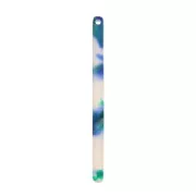 Pendentif barre 40x2.5 mm - Ecaille de tortue - Bleu foncé - Vert x1