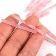 Pendentif barre 40x2.5 mm - Ecaille de tortue - Rose nacré x1