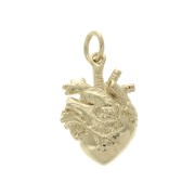Pendentif coeur humain avec anneau fermé 18x12 mm - Plaqué Or 3 microns x1|raw }}