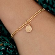 Breloque ronde - signe astrologique - Cancer 10x8 mm - Plaqué or 3 microns x1