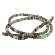 Perles Heishi rondelles en pierre gemme 4x2.5 mm - Indian Agate teinté x40cm