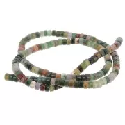 Perles Heishi rondelles en pierre gemme 4x2.5 mm - Indian Agate teinté x40cm