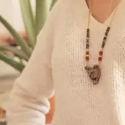 Perles Heishi rondelles en pierre gemme 4x2.5 mm - Indian Agate teinté x40cm