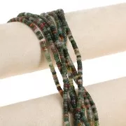 Perles Heishi rondelles en pierre gemme 4x2.5 mm - Indian Agate teinté x40cm