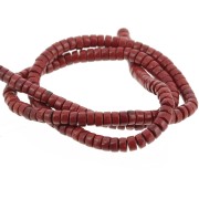 Perles Heishi rondelles en pierre gemme 4x2.5 mm - Jaspe rouge teinté x39cm|raw }}