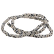 Perles Heishi rondelles en pierre gemme 4.5x2 mm Jaspe dalmatien teinté x38cm|raw }}