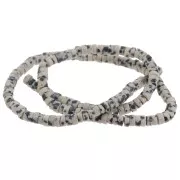 Perles Heishi rondelles en pierre gemme 4.5x2 mm - Jaspe dalmatien x38cm