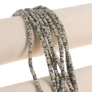 Perles Heishi rondelles en pierre gemme 4.5x2 mm - Jaspe dalmatien x38cm