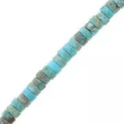 Perles Heishi rondelles pierre gemme 4x2mm Régalité teintée - jaspe aqua terra x20