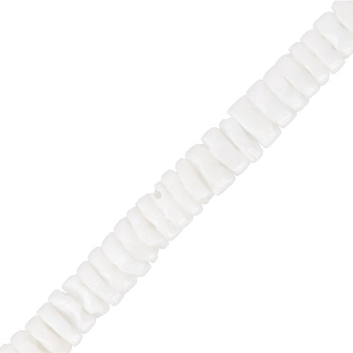 Perles rondelles Heishi coquillage 6 mm - Blanc x57cm
