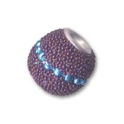 Perle ronde incrustée de perles 12 mm Amethyst x1