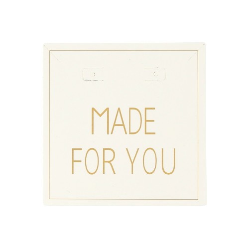 Lot de 20 supports bijoux en carton 6x6 cm boucles d'oreilles & colliers  - Blanc