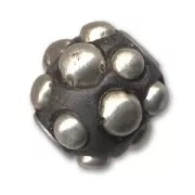 Olive incrustée de perles 16x14 mm argenté x1