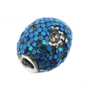 Perle ronde Pailleté 15mm Turquoise x1