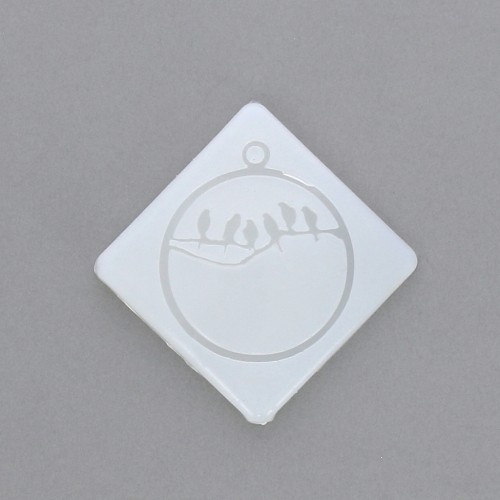 Moule silicone rond évidé pour réaliser des pendentifs en résine 54x48 mm x1