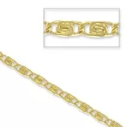 Chaîne maille chemin de fer 2 mm Doré à l'or fin x1 m