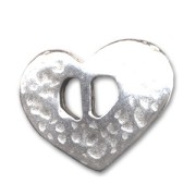 Intercalaire coeur 28x22 mm Placage Argent fin vieilli x1|raw }}