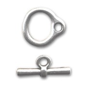 Fermoir en T pour bracelet ou collier 17.5 mm - Placage Argent fin vieilli x1|raw }}