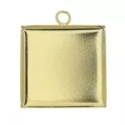 Pendentif médaillon pour cabochon 20x20 mm - Doré x1