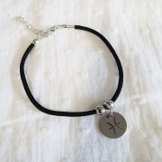 Fermoir mousqueton 11mm avec embout dévissable pour cordon 1.5mm - Argent 925 x1