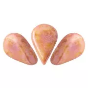 Perles en verre Amos® par Puca® 5x8 mm Opaque Rose Spotted x10g